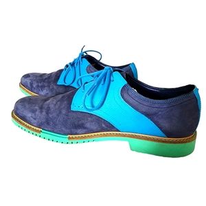 Genuine Leather Cole Haan "Great Jones" Saddle Shoe in Peacock/Indigo and Mint